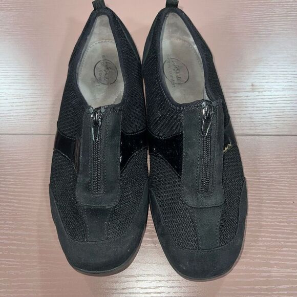 Lifestride Slip-On Black Zipper Sneakers - Picture 1 of 5